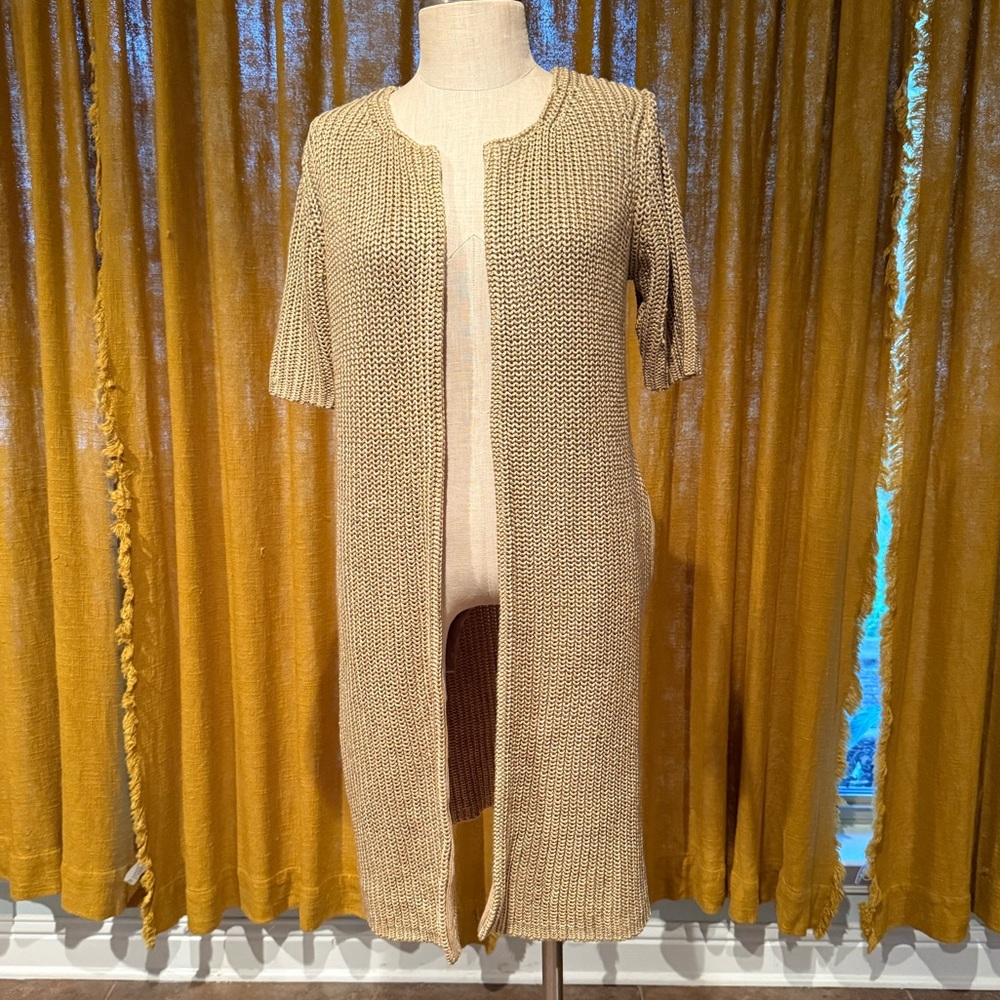 Lucky Brand Tan Open-Front Cardigan